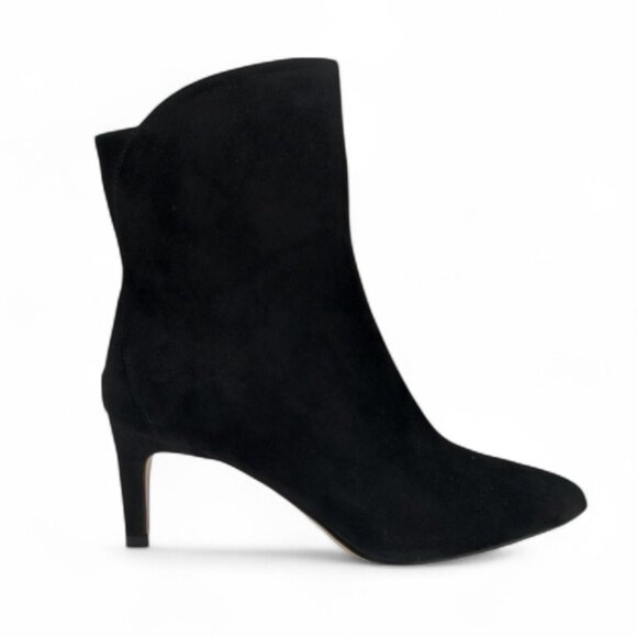 Sam Edelman Usha Size 8.5 M Black Suede Pointed Toe Stiletto Heel Ankle Bootie - Picture 3 of 13